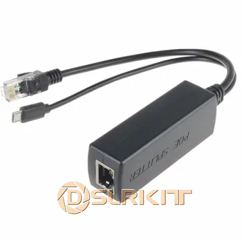 Активен PoE-сплитер Micro USB за захранване по Ethernet от 48 до 5 2.4 A за Raspberry Pi