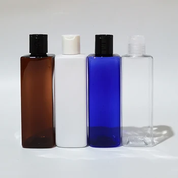 Продажба на едро, 30 бр., 250 мл, е квадратна пластмасова бутилка за лосион, Контейнер за течен сапун, душ Гел, Шампоан, пътна бутилка