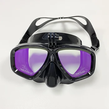 Професионална маска за гмуркане с шнорхел, очила за гмуркане са подходящи за малка спортна камера GoPro, напълно суха маска за гмуркане