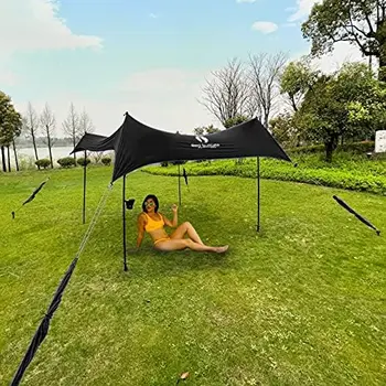 Универсална Плажна палатка Suricata Premium и плажен навес в раницата, козирка UPF50 за плажа, Изскочи Слънцето за Къмпинг и пикник