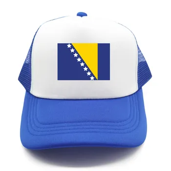 Шапка на шофьор на камион в Босна и Херцеговина, лятна мъжки готина шапка с флага на страната, бейзболна шапка Унисекс, външни мрежести шапки