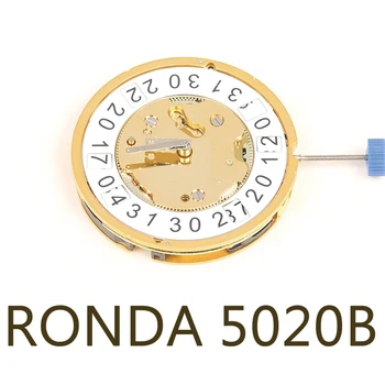 Швейцарски маркови нов механизъм RONDA 5020.B 5020B пет стрелецът, златист цвят, с часовников механизъм, резервни части, резервни части за ремонт на